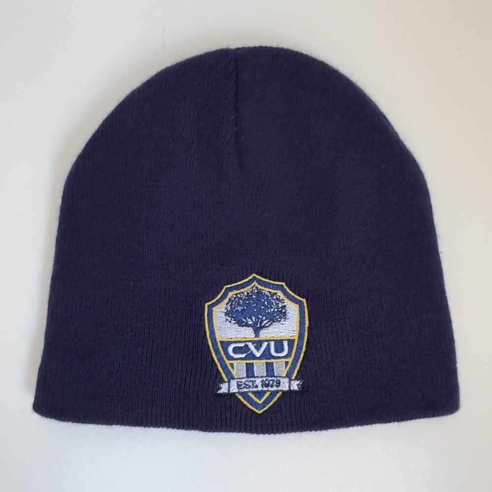 Conejo Valley Union Est. 1979 Unisex Knit Beanie Fitted Hat Embroidered Cap Blue